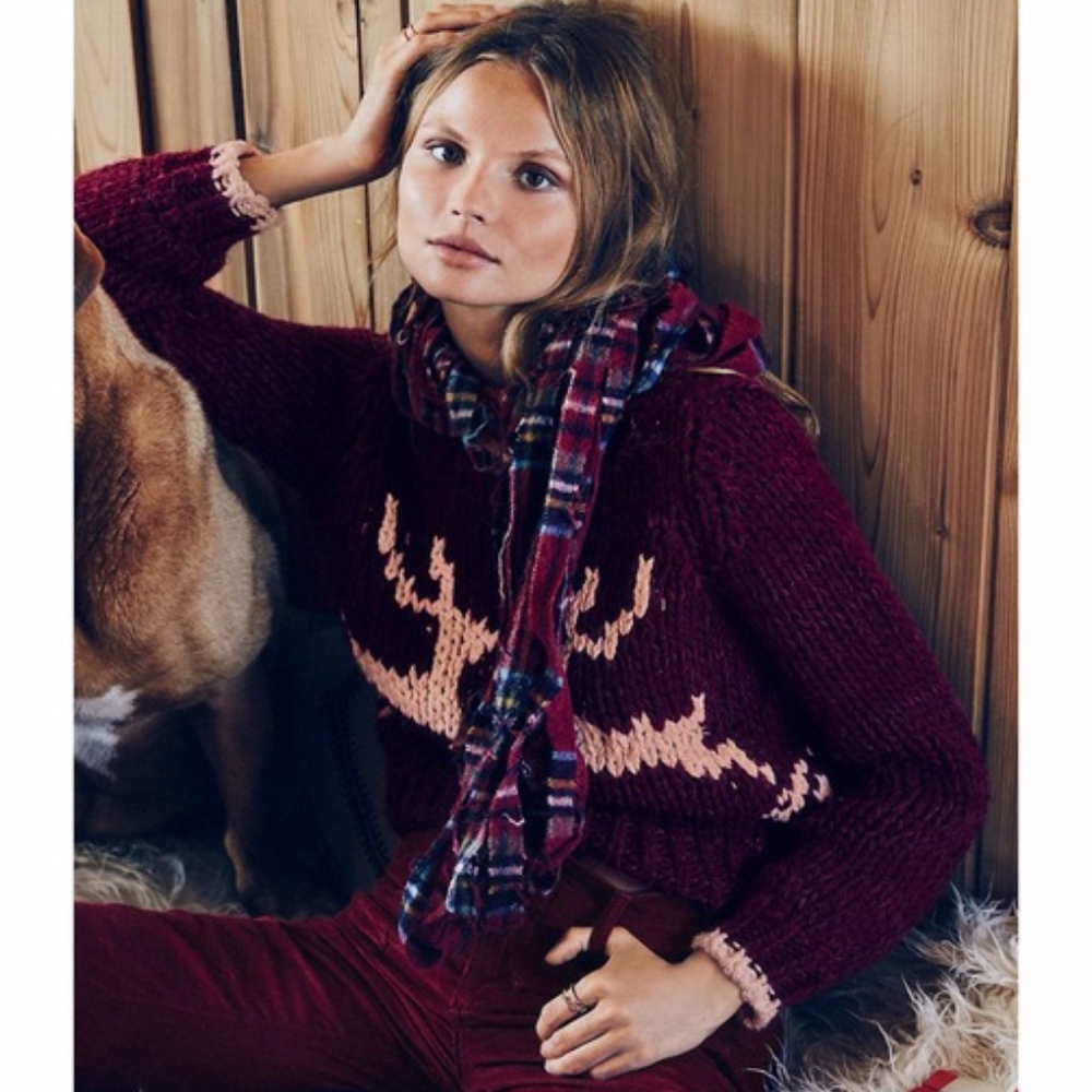 NWOt FREE PEOPLE DANCER AND PRANCER SWEATER XS